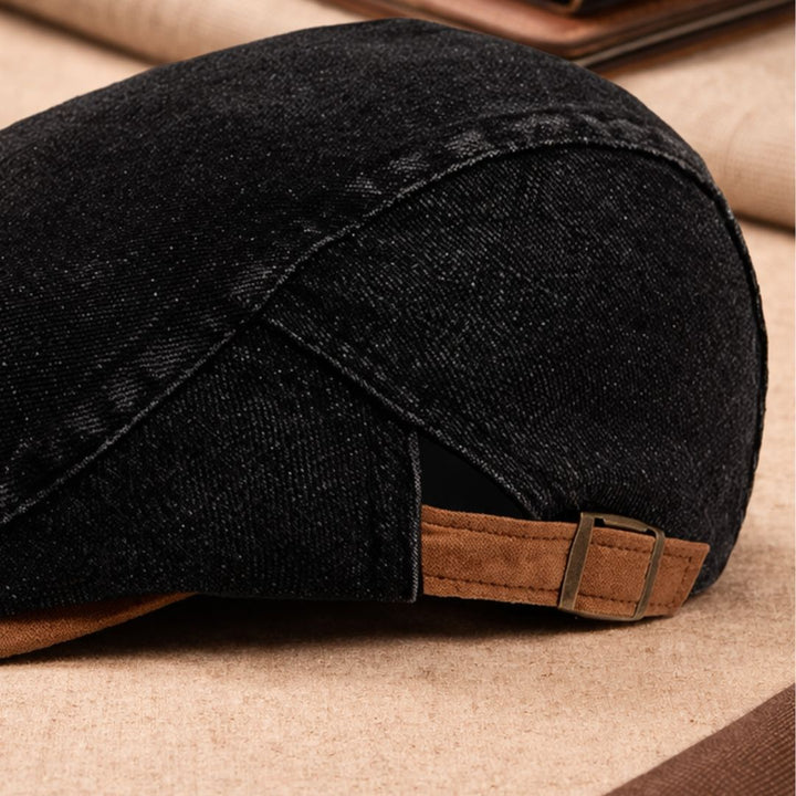 Men's flat cap | Retro denim newsboy cap
