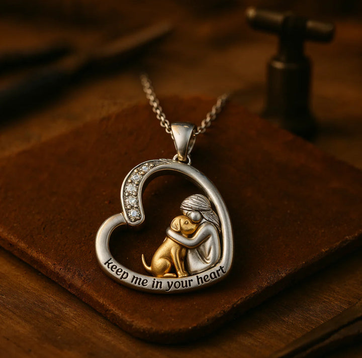 Soft silver necklace with dog heart