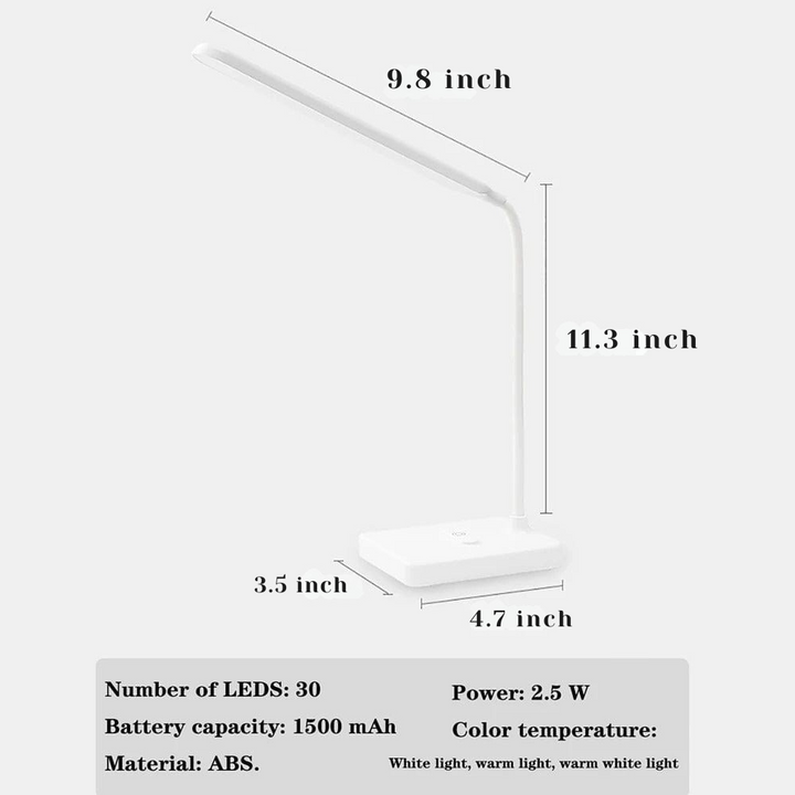 Flexible Arm Desk Lamp Rechargeable Adjustable Light