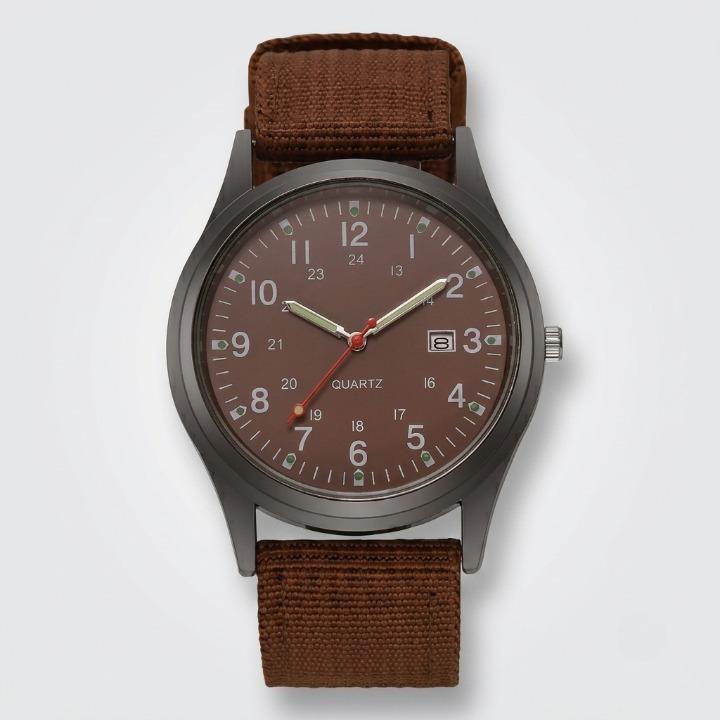 Military Watch with Nylon Strap – Water-Resistant, Shockproof, Luminous Hands