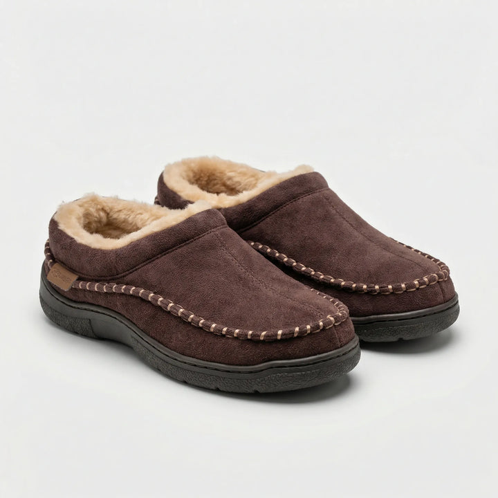Lined Men's Slipper with Sturdy Sole - Shaun
