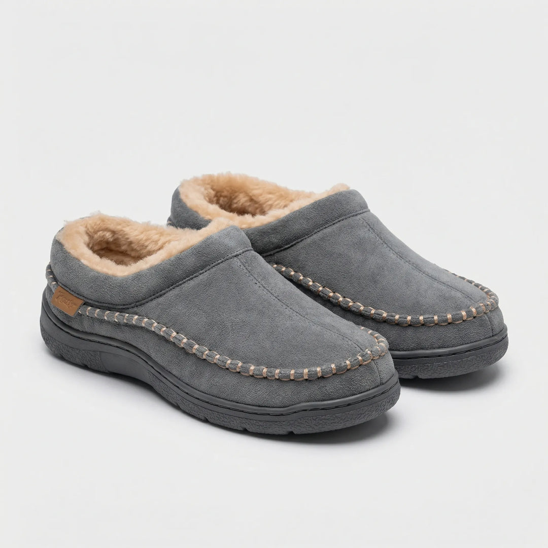 Lined Men's Slipper with Sturdy Sole - Shaun