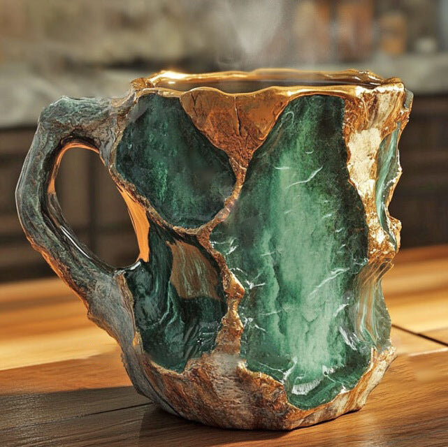 Handmade mineral crystal mug