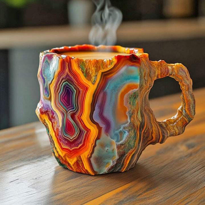 Handmade mineral crystal mug