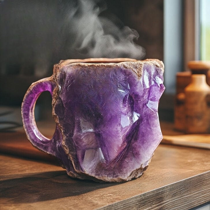 Handmade mineral crystal mug