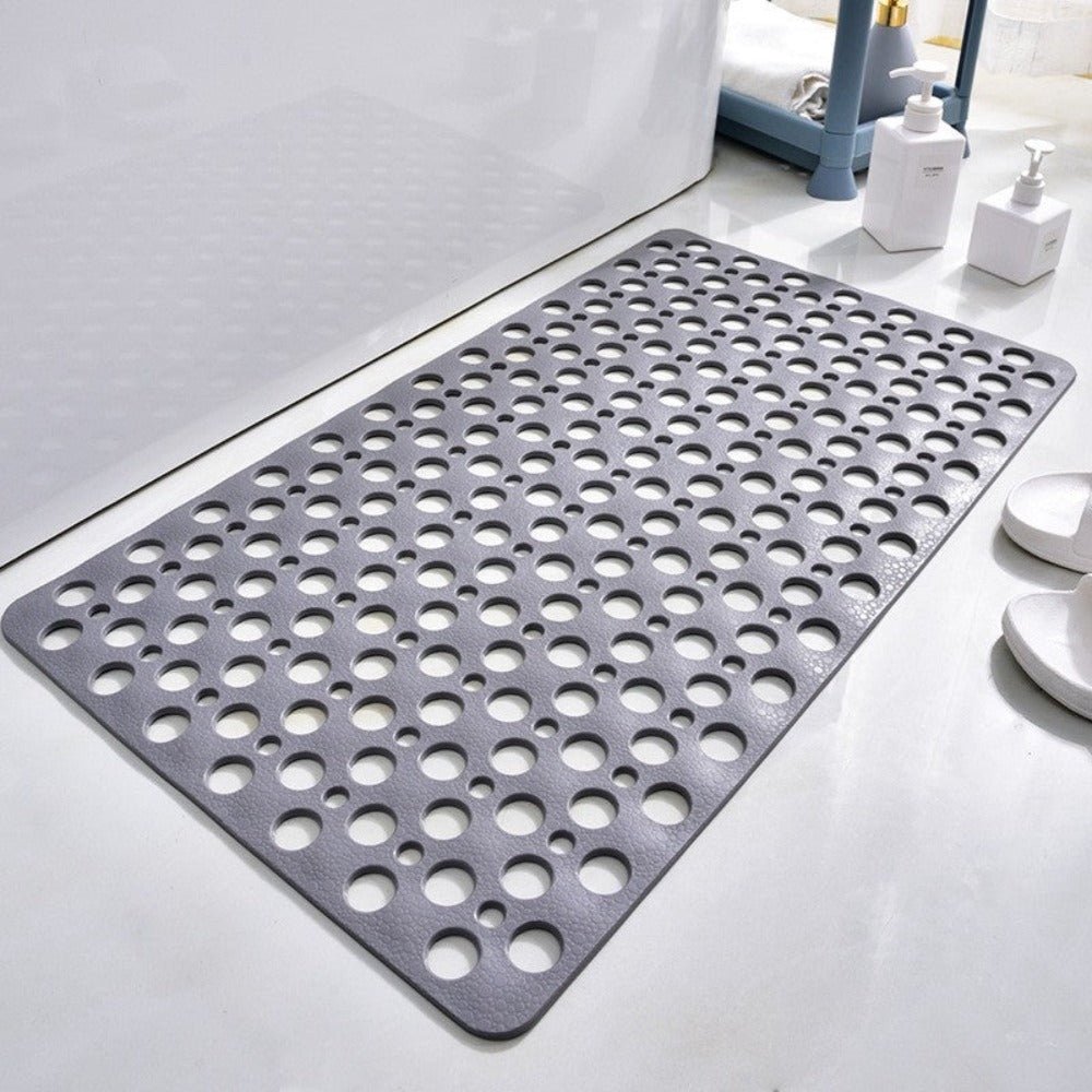 Quick Drain Anti-Slip Shower Mat with Suction Cups for Secure Grip