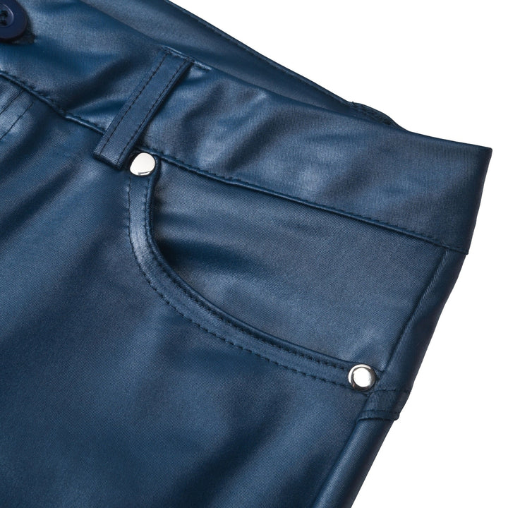 High-Waisted Stretch Leather Trousers – Raffaela