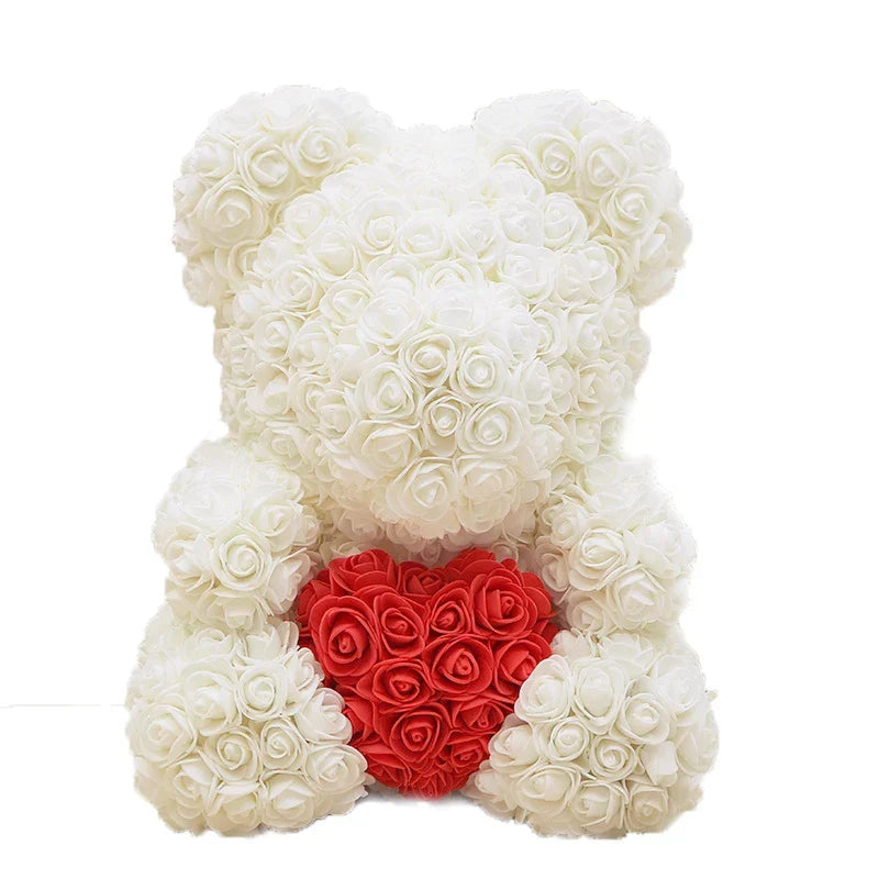 VivaBloom Romantic Rose Bear | Elegant Handmade Rose Bear for Loving Moments