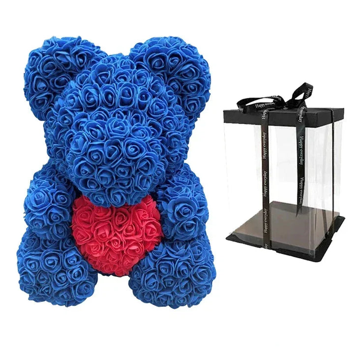 VivaBloom Romantic Rose Bear | Elegant Handmade Rose Bear for Loving Moments