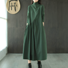 Women’s Green V-Neck Half-Sleeve Dress