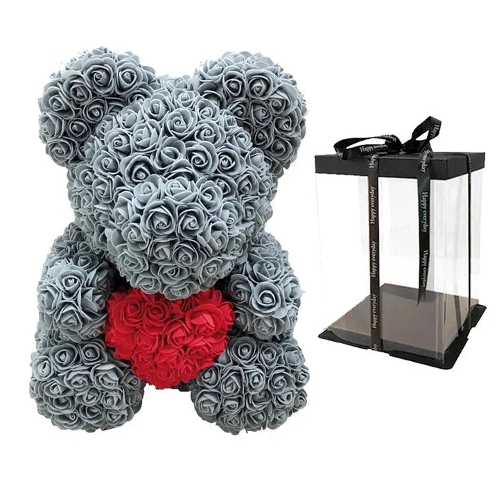 VivaBloom Romantic Rose Bear | Elegant Handmade Rose Bear for Loving Moments