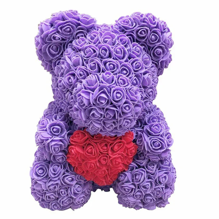 VivaBloom Romantic Rose Bear | Elegant Handmade Rose Bear for Loving Moments