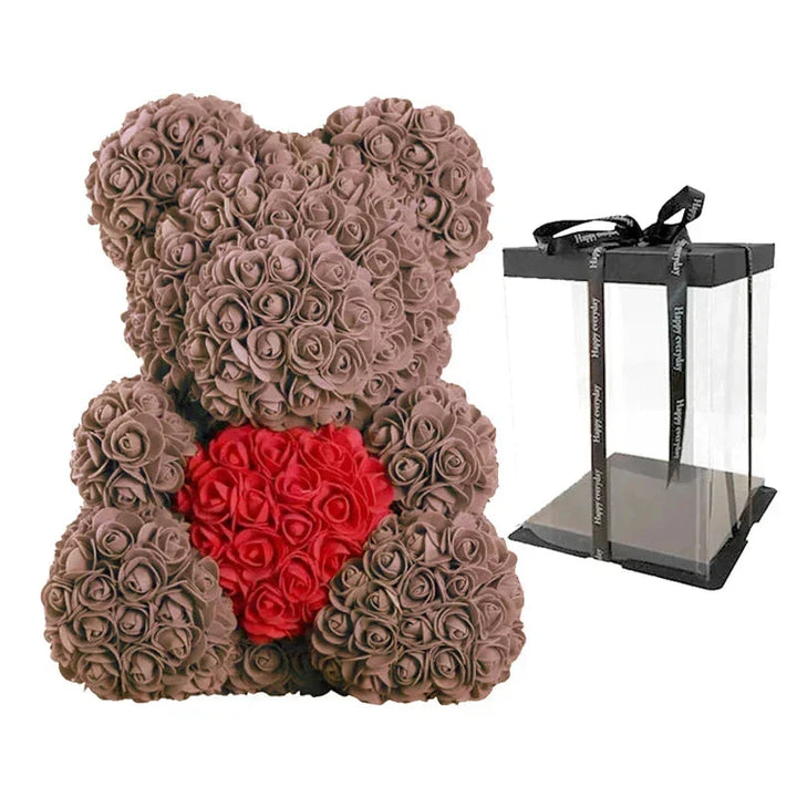 VivaBloom Romantic Rose Bear | Elegant Handmade Rose Bear for Loving Moments