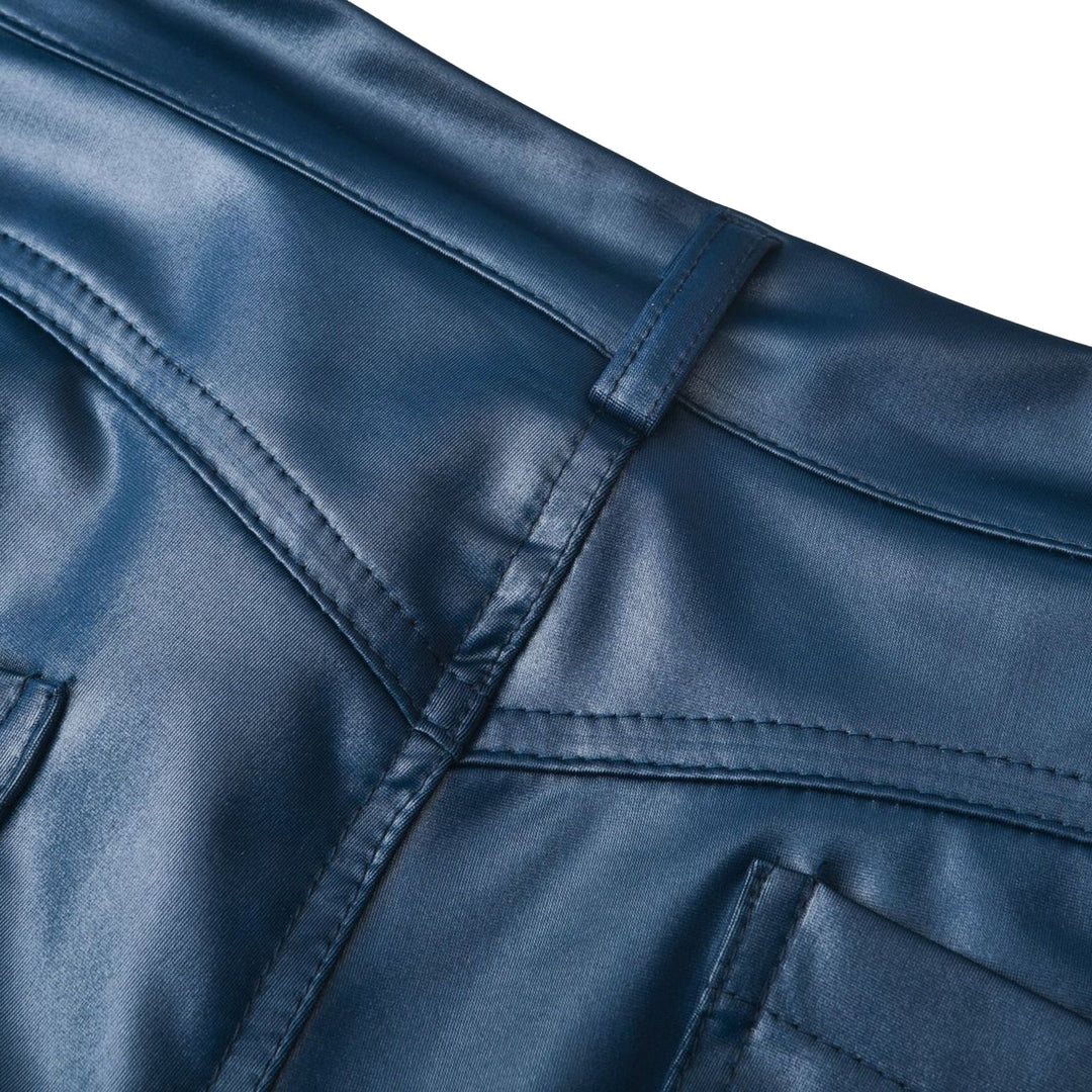 High-Waisted Stretch Leather Trousers – Raffaela