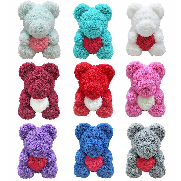 VivaBloom Romantic Rose Bear | Elegant Handmade Rose Bear for Loving Moments