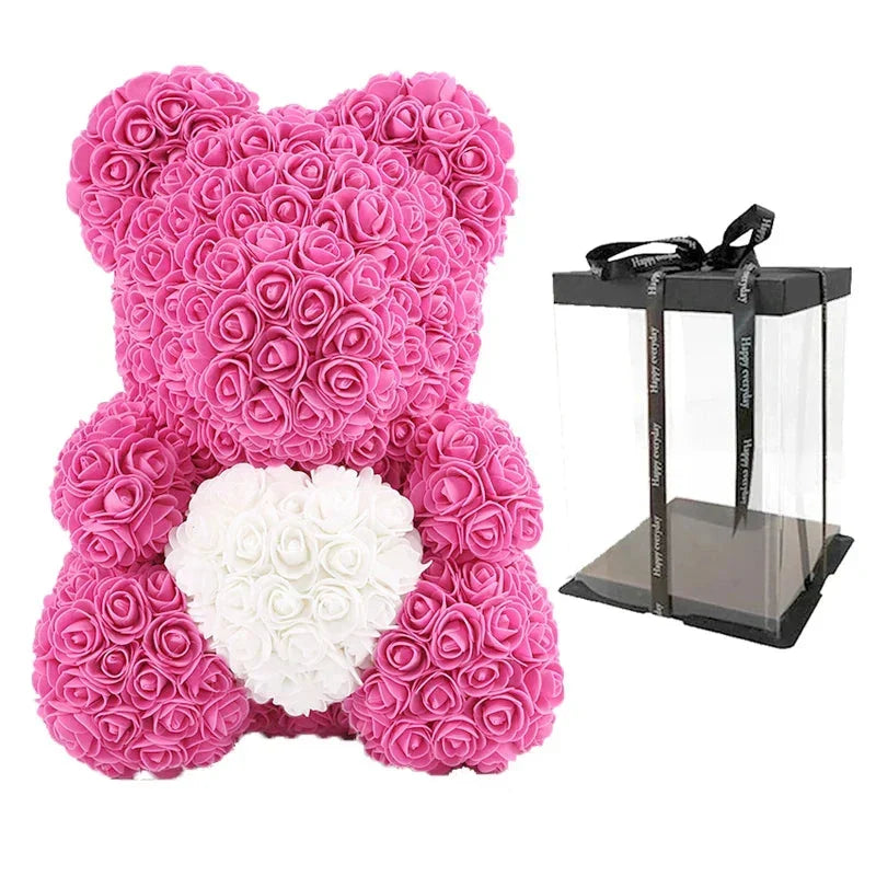 VivaBloom Romantic Rose Bear | Elegant Handmade Rose Bear for Loving Moments