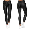 High-Waisted Stretch Leather Trousers – Raffaela