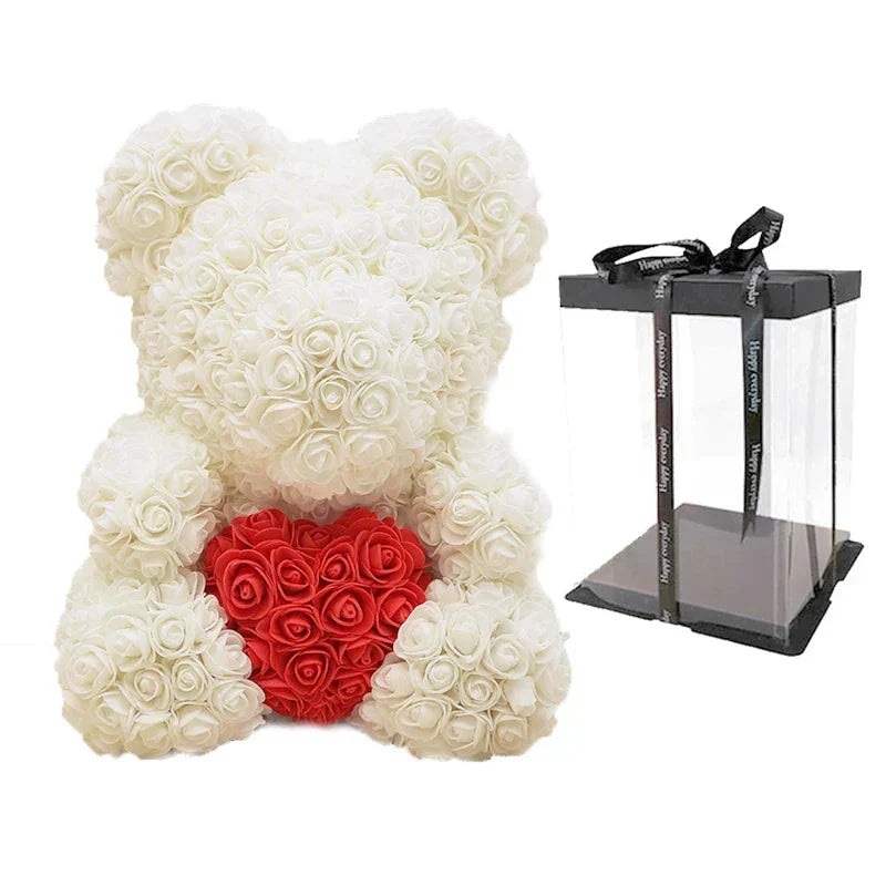 VivaBloom Romantic Rose Bear | Elegant Handmade Rose Bear for Loving Moments