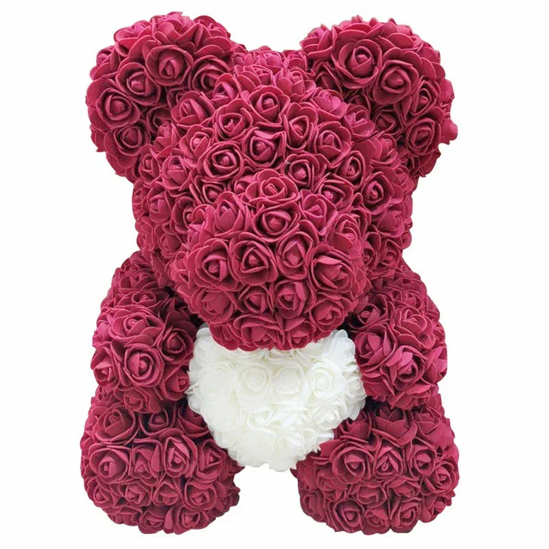 VivaBloom Romantic Rose Bear | Elegant Handmade Rose Bear for Loving Moments