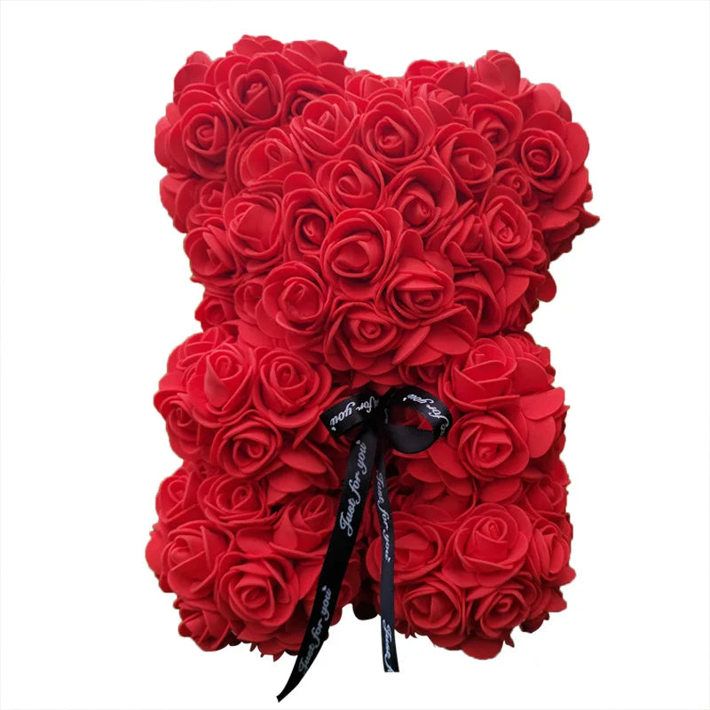 VivaBloom Romantic Rose Bear | Elegant Handmade Rose Bear for Loving Moments