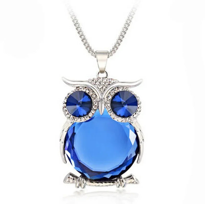 Crystal Owl Pendant Necklace