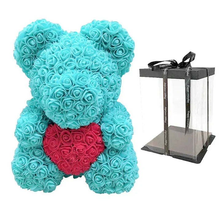 VivaBloom Romantic Rose Bear | Elegant Handmade Rose Bear for Loving Moments