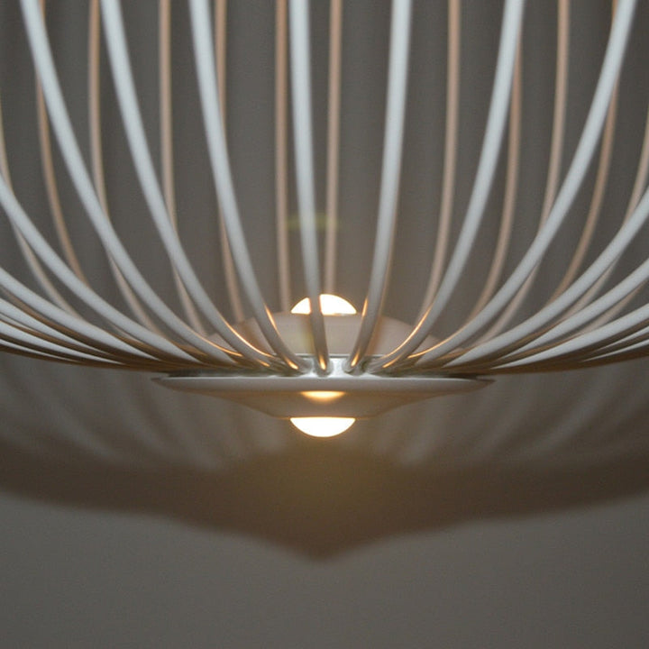 Iron Pendant Light with Spoke Pattern, 35 cm Width, 135 cm Drop
