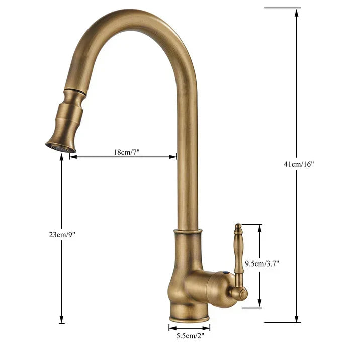 TimelessFlow - Antique Brass Kitchen Tap