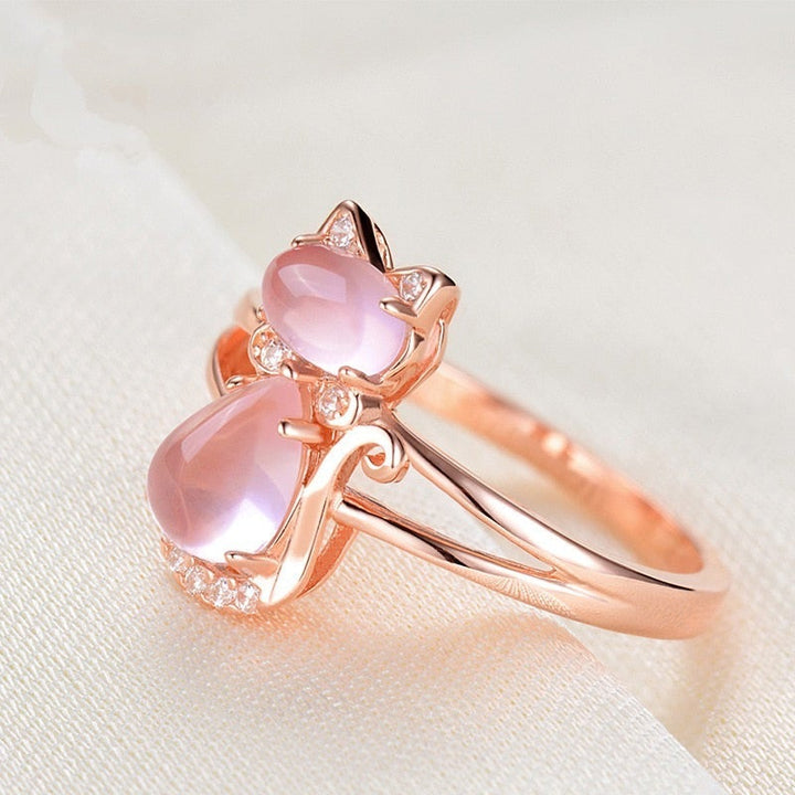 Cat Ring in Pink Gold