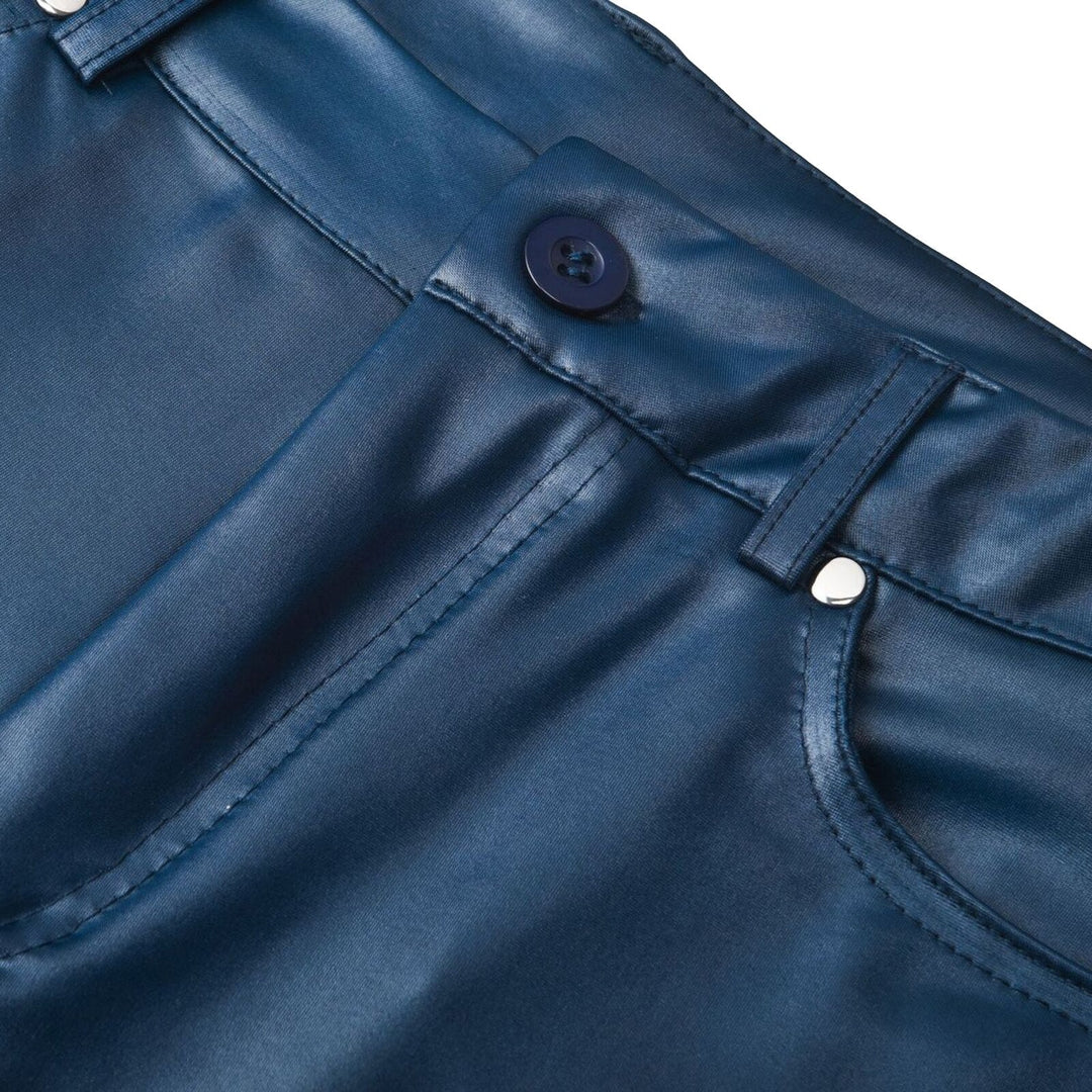 High-Waisted Stretch Leather Trousers – Raffaela