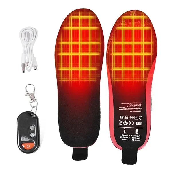 Wireless Heated Shoe Insoles Remote-Control Rechargeable Warmers