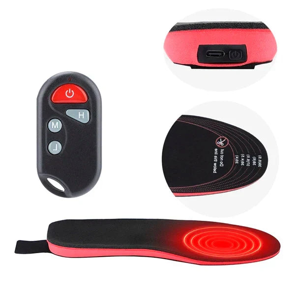 Wireless Heated Shoe Insoles Remote-Control Rechargeable Warmers