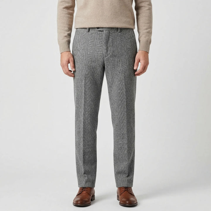 Herringbone Slim-Cut Trousers - Martin