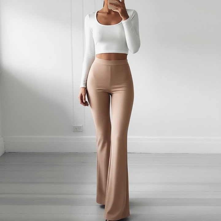 High-Waisted Flared Trousers - Annika
