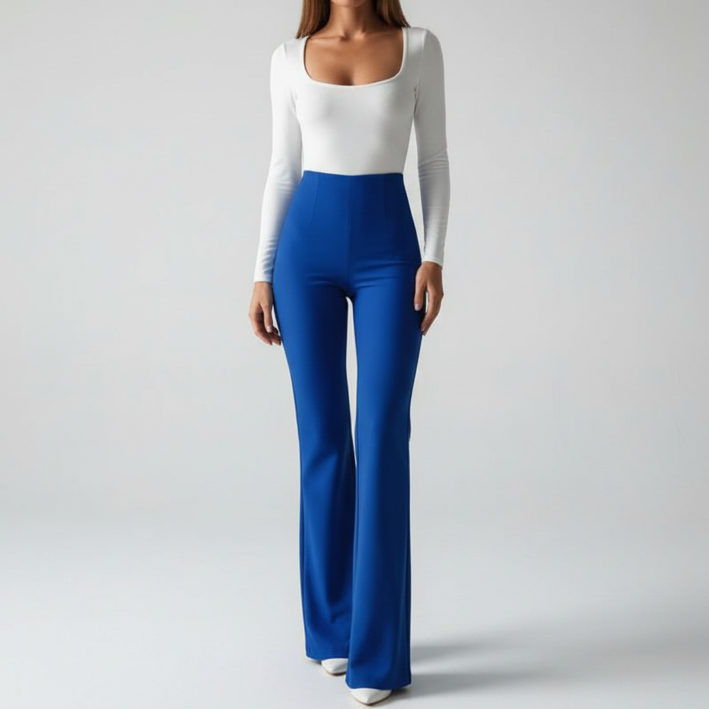 High-Waisted Flared Trousers - Annika