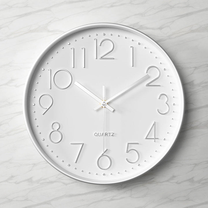Elegant, Silent Wall Clock with Raised Numbers