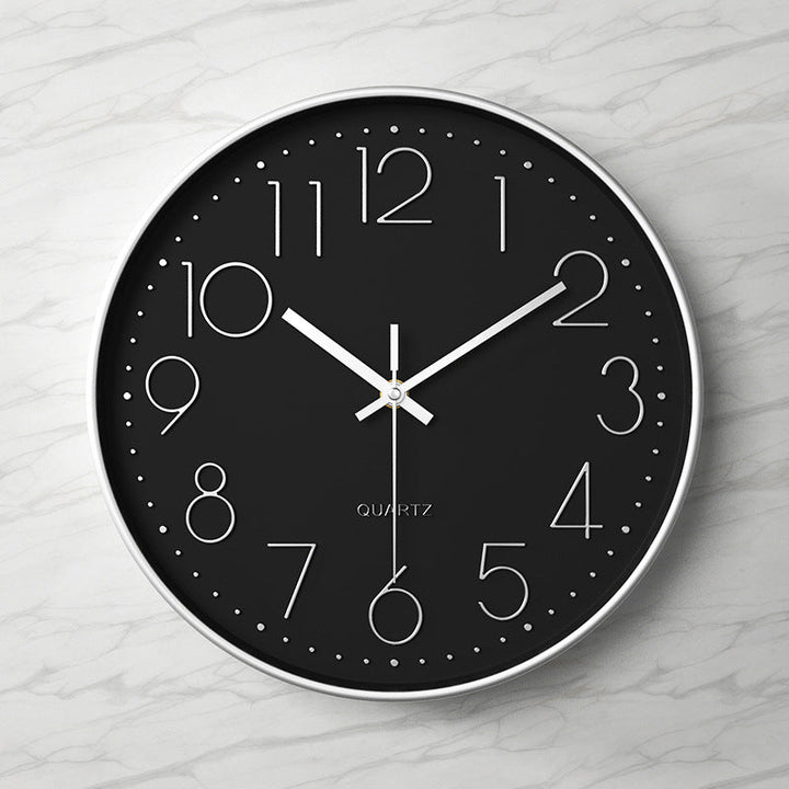 Elegant, Silent Wall Clock with Raised Numbers