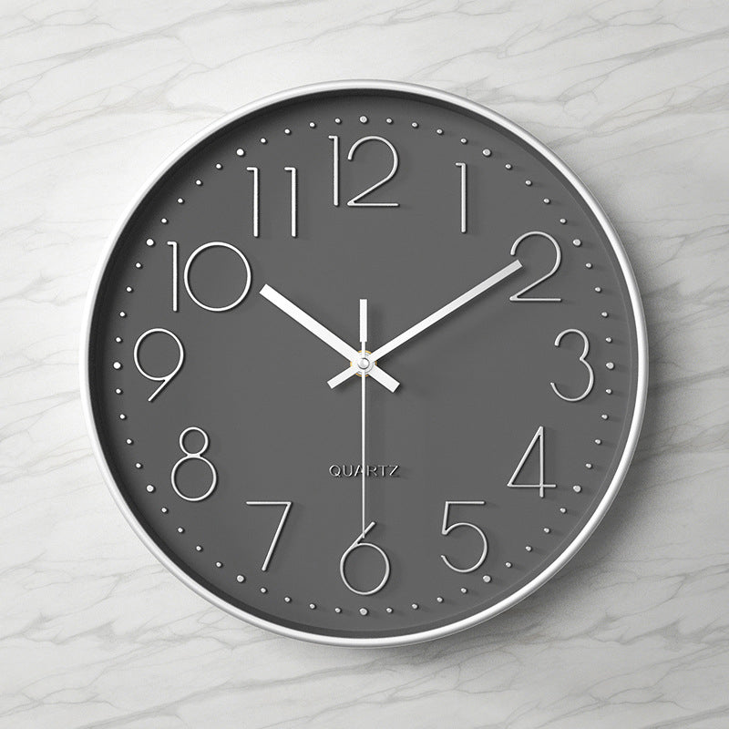 Elegant, Silent Wall Clock with Raised Numbers