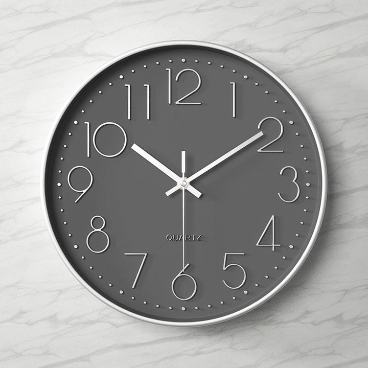 Elegant, Silent Wall Clock with Raised Numbers