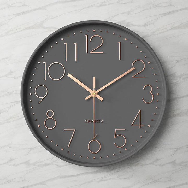Elegant, Silent Wall Clock with Raised Numbers