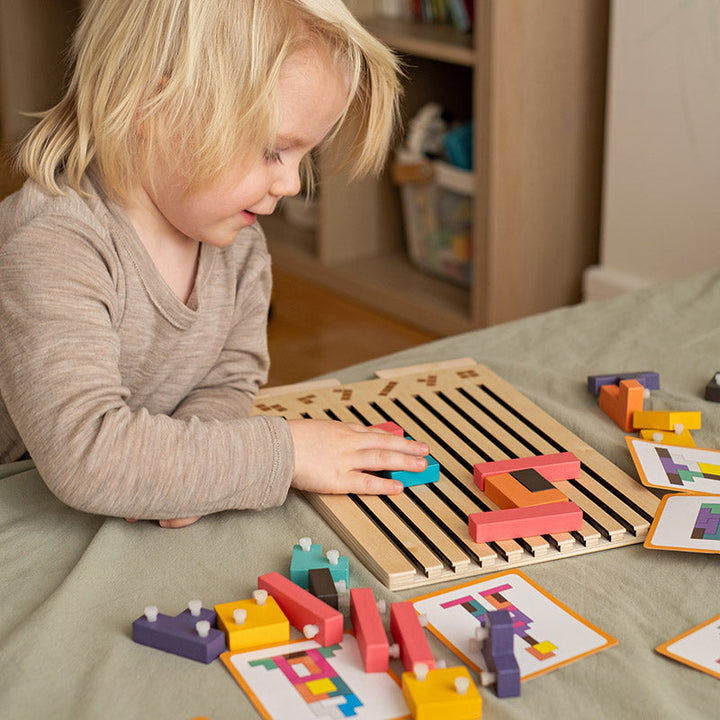 Montessori Wooden Tetris Stacking Puzzle – Educational Toy