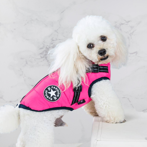 Reflective Windproof and Water-Repellent Dog Jacket with Built-In Harness