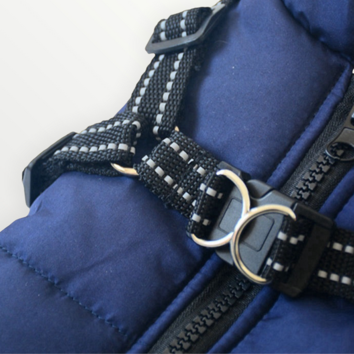 Reflective Windproof and Water-Repellent Dog Jacket with Built-In Harness