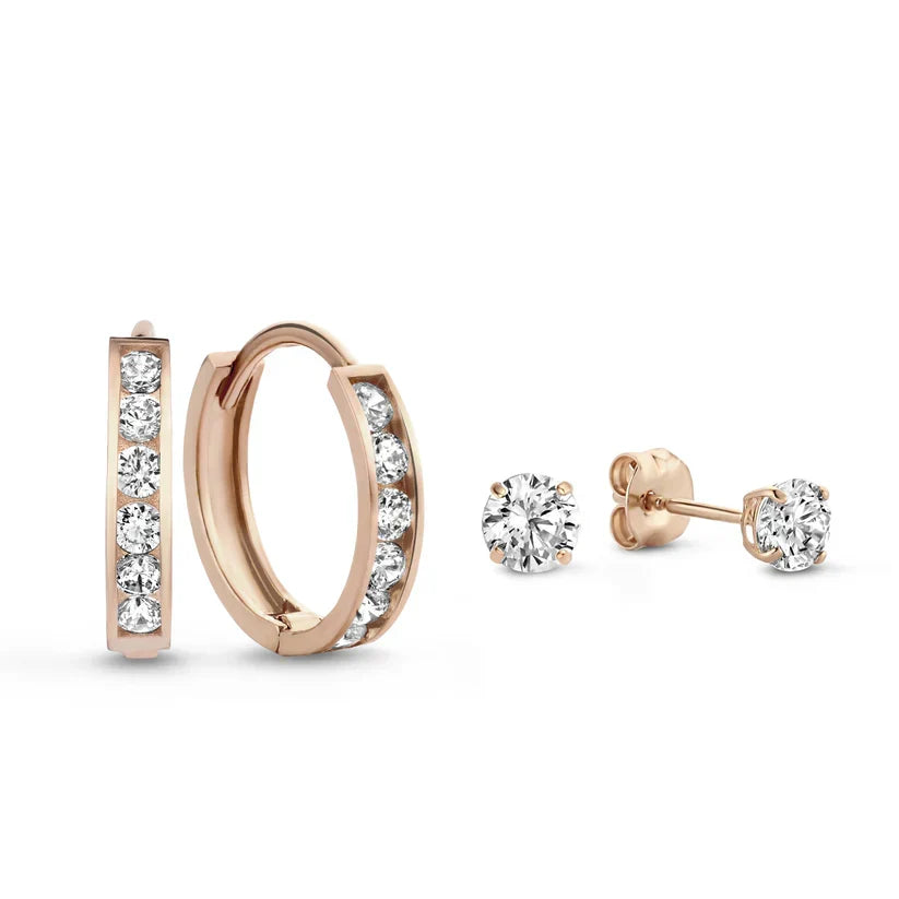 Gold earrings set