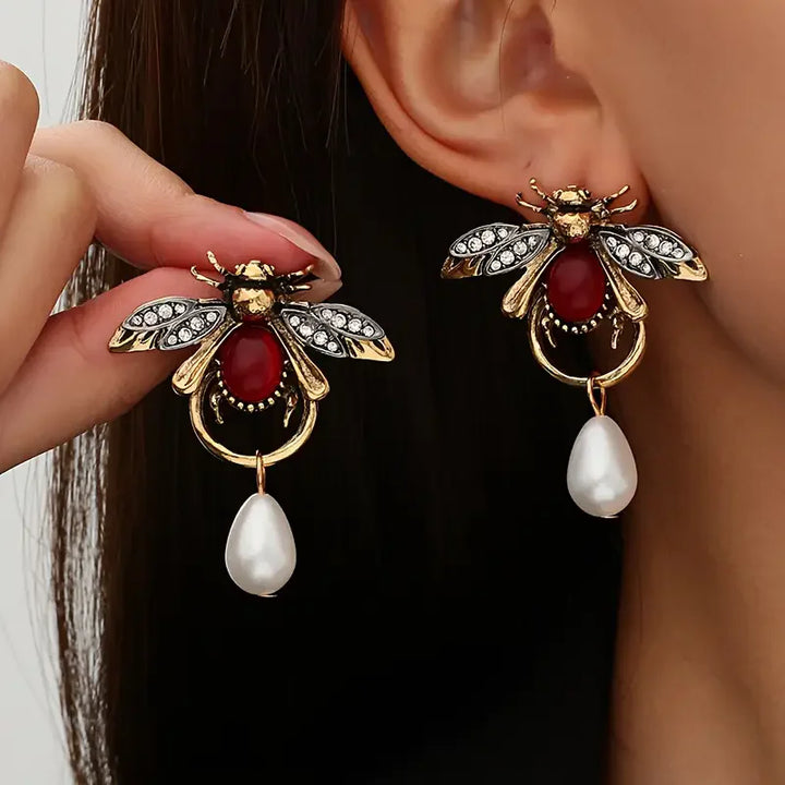 Vintage Bee Dangle Earrings
