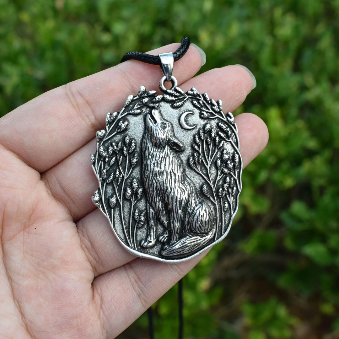 Moon Wolf Pendant Spirit Animal Pendant