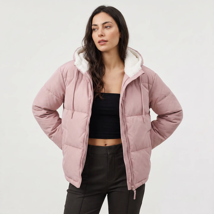 Women's Winter Coat with Hood and Fleece Lining