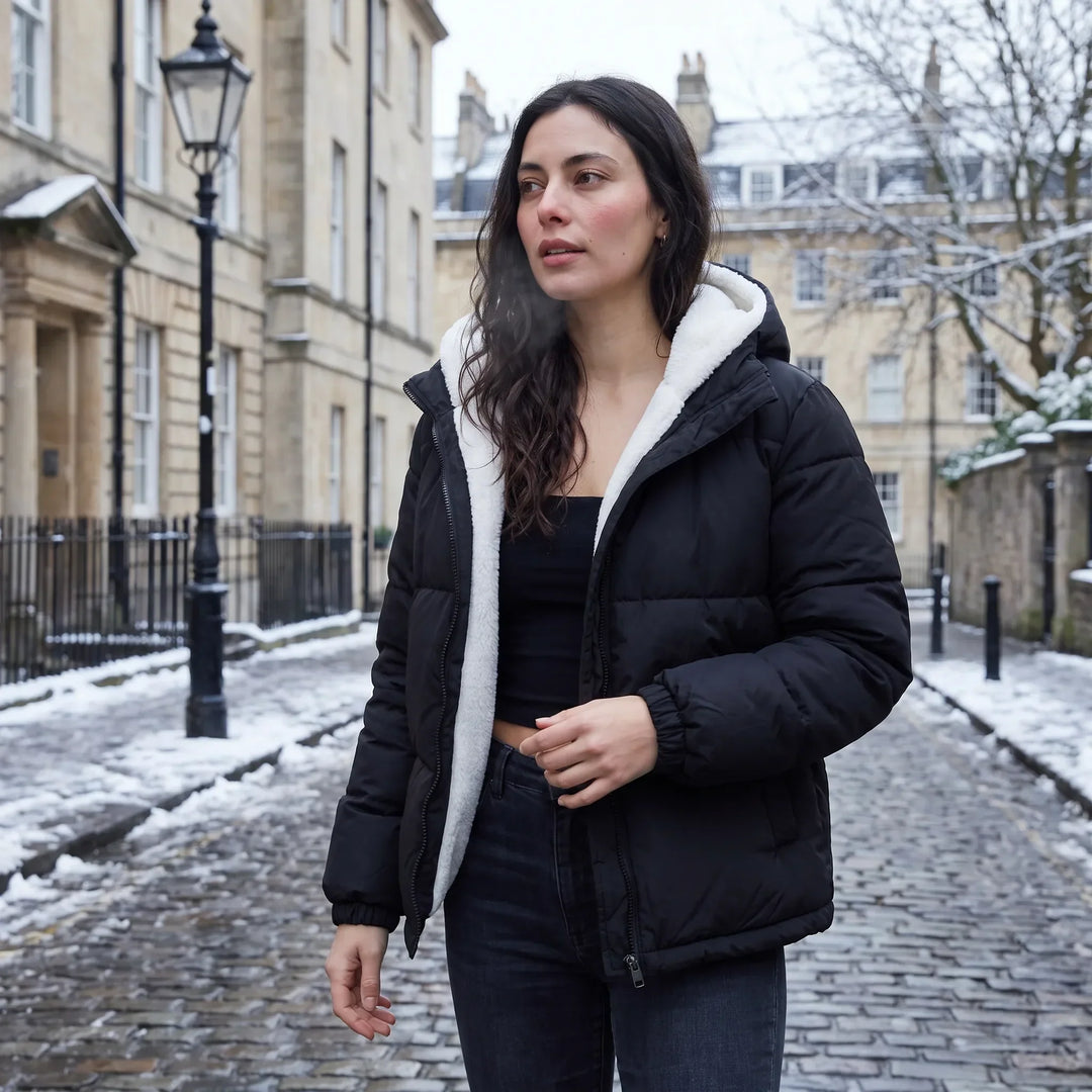 Women's Winter Coat with Hood and Fleece Lining