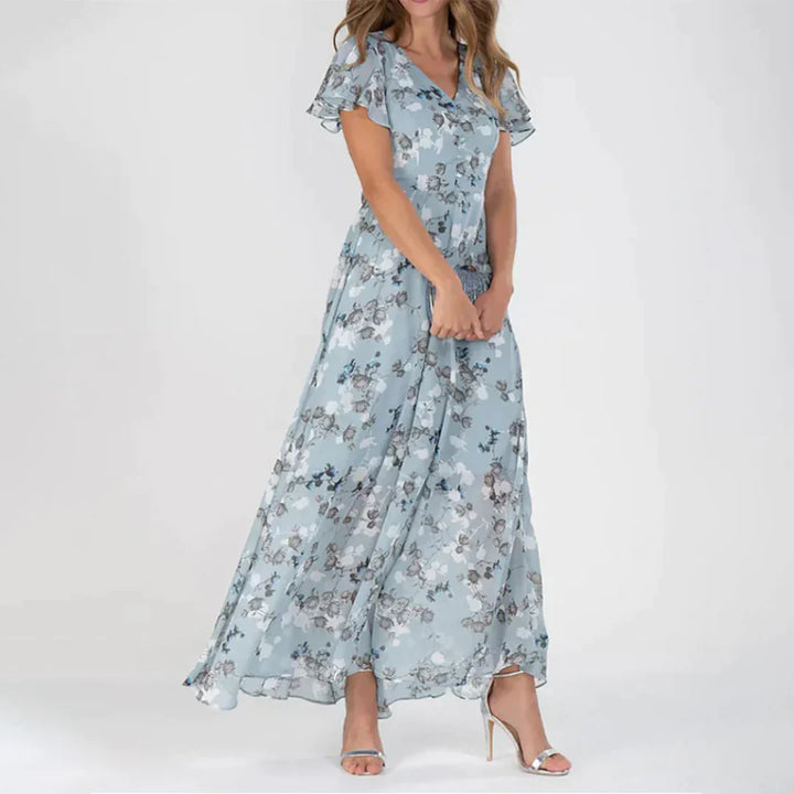 Vintage Floral Print Maxi Dress for Women