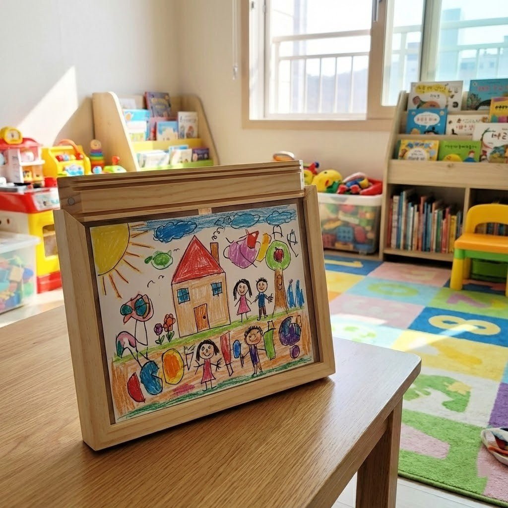 Children's Art Frame with Storage for Artwork and Craft Projects